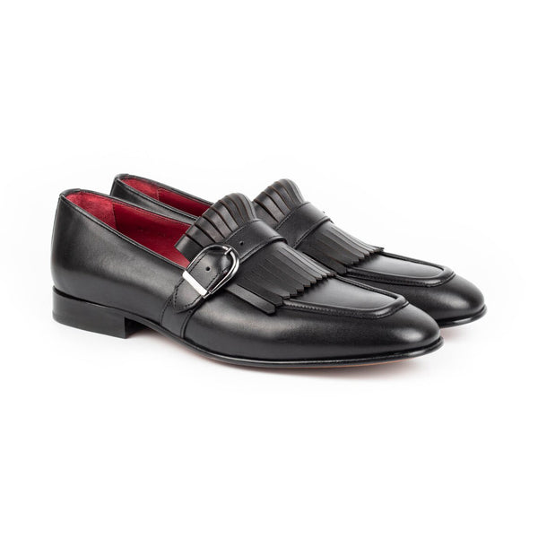 Black Leather - Kilt Loafers