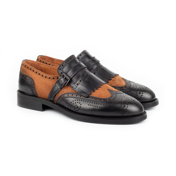 Black and Brown Wingtip - Kilt Loafers