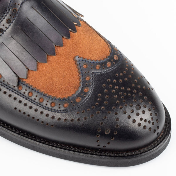 Black and Brown Wingtip - Kilt Loafers