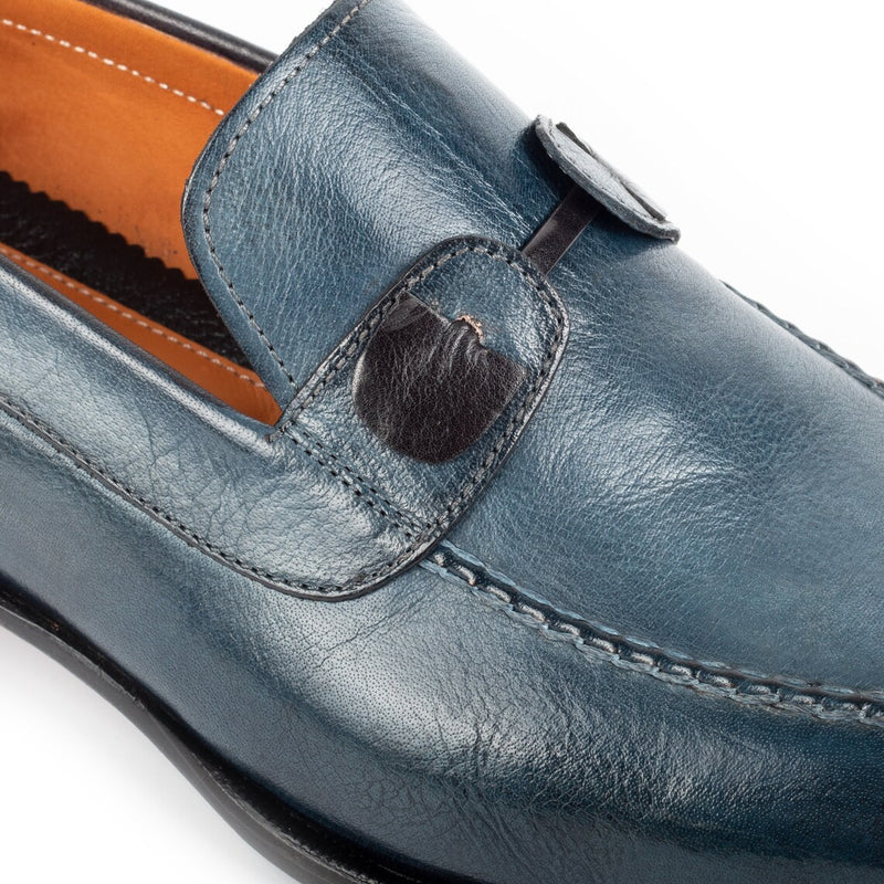 Blue Leather - Penny Loafers