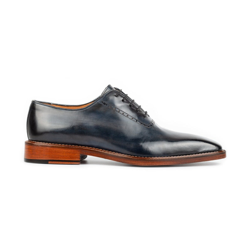 Blue Leather - Whole Cut Oxfords