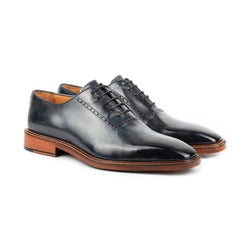 Blue Leather - Whole Cut Oxfords