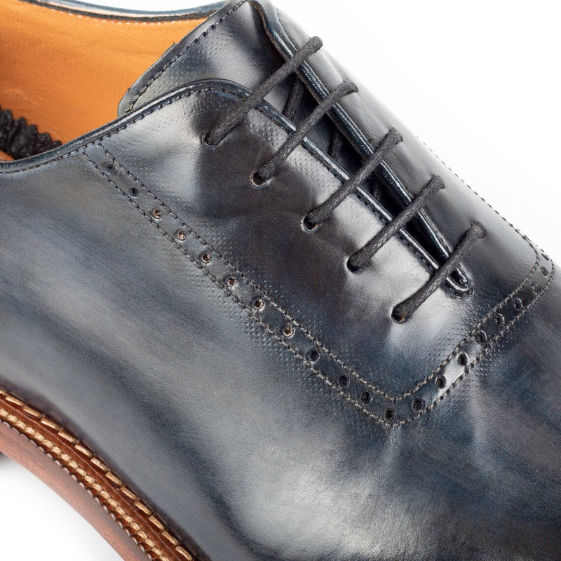 Blue Leather - Whole Cut Oxfords