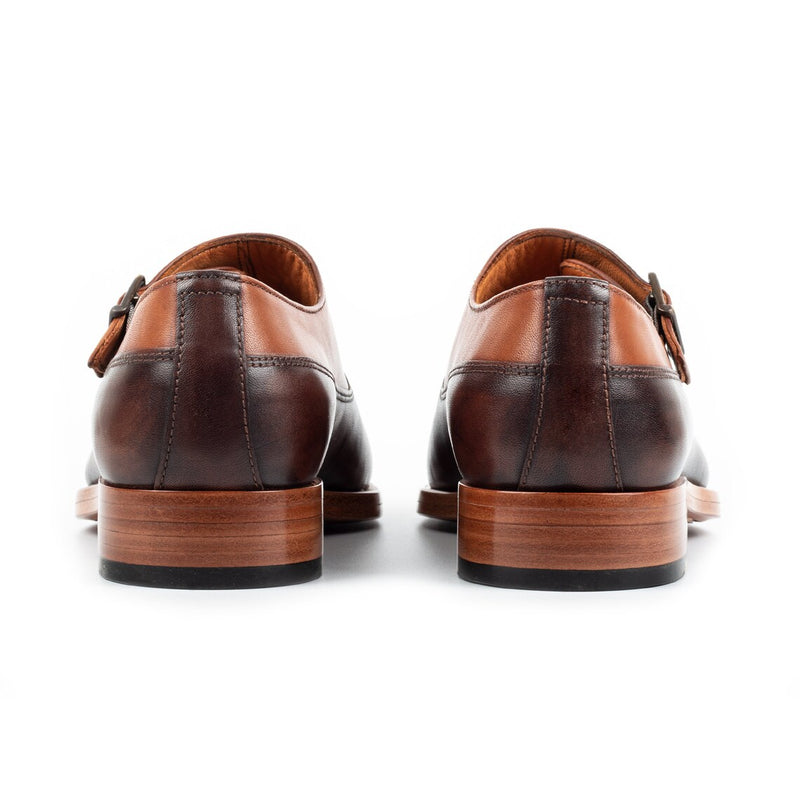 Brown Brogue - Single Monk Strap