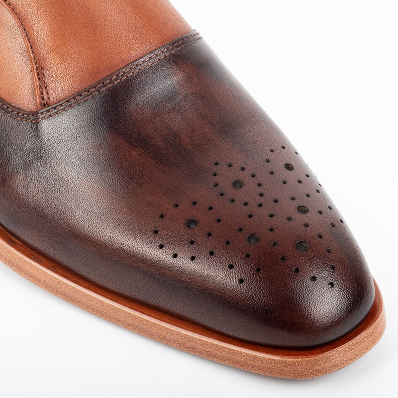 Brown Brogue - Single Monk Strap