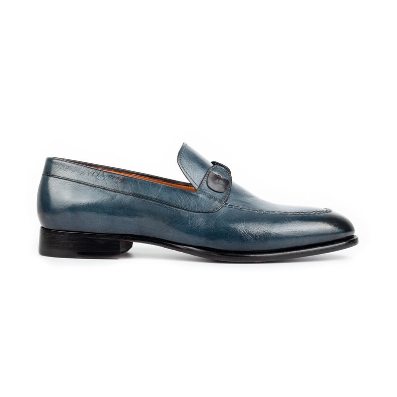 Blue Leather - Penny Loafers