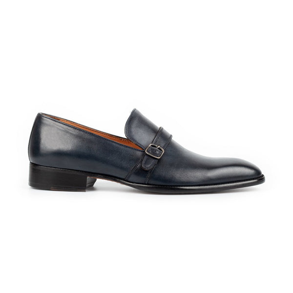 Blue Leather - Single Monk Strap