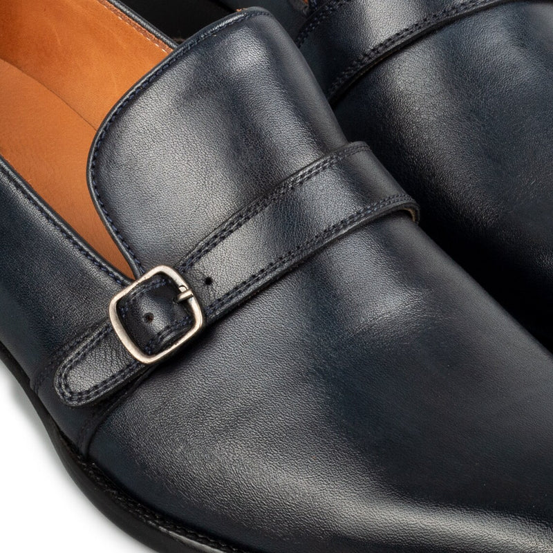 Blue Leather - Single Monk Strap