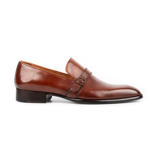 Brown Leather - Single Monk Strap