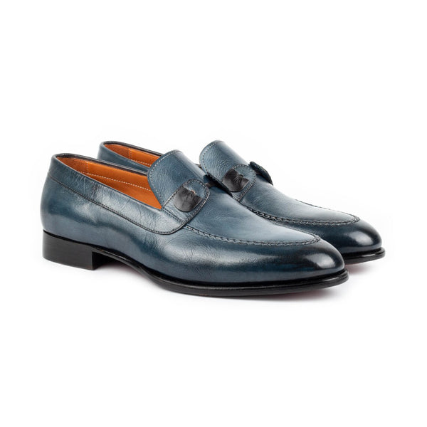 Blue Leather - Penny Loafers