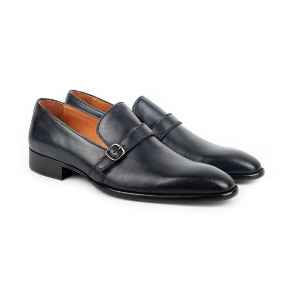 Blue Leather - Single Monk Strap