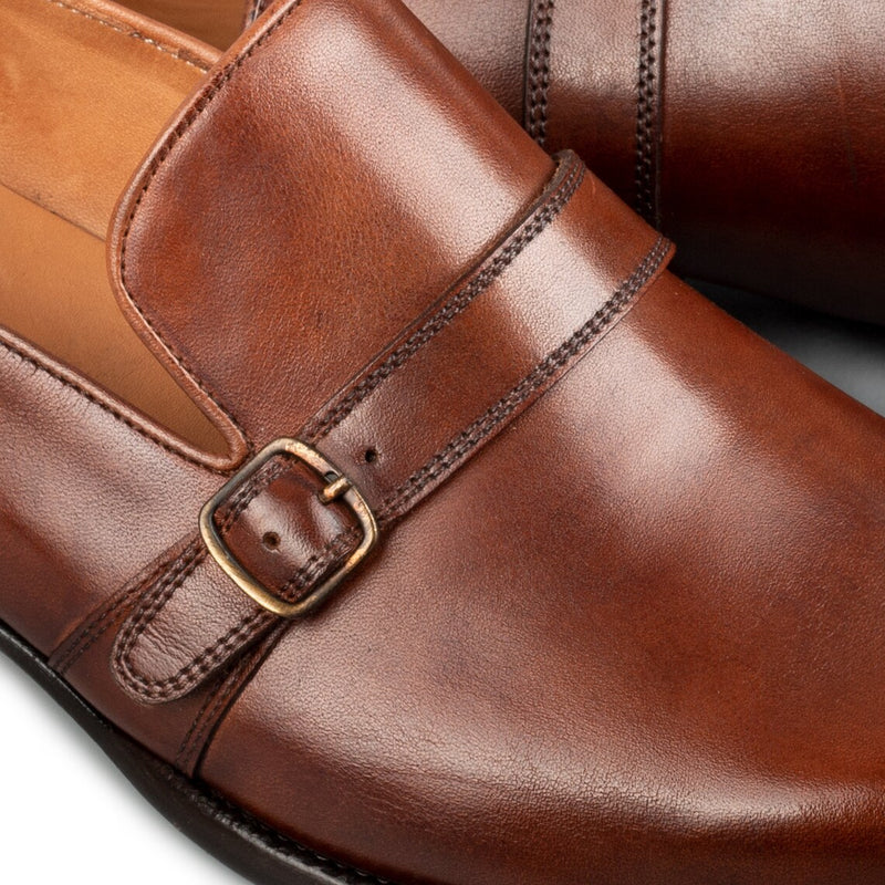 Brown Leather - Single Monk Strap