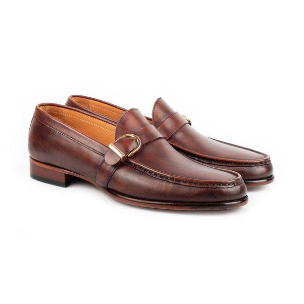 Brown Leather - Single Monk Strap